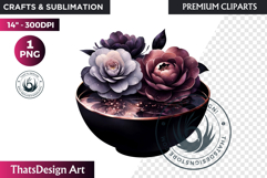 Dark flowers, wedding Florals PNG, Dark Romance Clipart Product Image 1