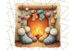 Cozy Christmas Clipart, Santa and Friends PNG Graphics Product Image 4