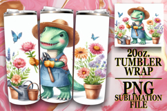 Uplifting Sublimation 20oz tumbler wrap, Dino Product Image 1