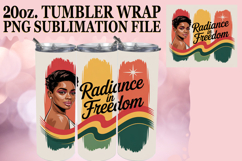 Sublimation Wonders 20oz tumbler wrap, Juneteenth Product Image 1