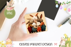 Cartoon Easter Bunny PNG, Funny Animals Square Coaster Product Image 1