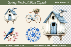 Spring Neutral Blue Clipart PNG Product Image 1