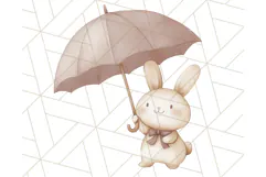Spring Bunnies PNG Watercolor Bunny Clipart, Pastel Easter Product Image 4