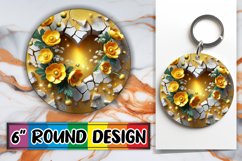 Bright Keychain Sublimation Circle, 3D Heart Product Image 1