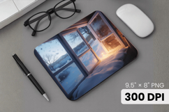 Winter Wonderland Snowflake PNG, Icy Tree Mouse Pad Design Product Image 1