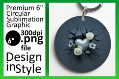 Trendy Round Design for Sublimation , 3D Heart Product Image 1