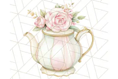 Pastel Tea Clip Art PNG with Sweets and Floral Accents Png Product Image 4