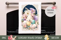 Pastel Easter Eggs Towel Print, Easter Towel Design Product Image 1