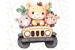 Jungle Safari Animals PNG Cute Pastel Wild Animal Clipart Product Image 4