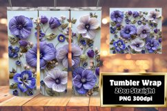 Spring 3D Floral Tumbler Wrap - Embroidered Splendor Product Image 1