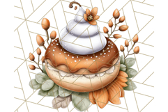 Fall Donut Clipart PNG, Autumn Donuts With Pumpkins Product Image 4