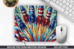 Fireworks Mouse Pad Sublimation, 4th Of July Mouse Pad PNG Product Image 1