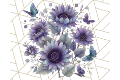 Sunflower and Butterfly PNG Clipart, Bright Jewel Tones Png Product Image 4