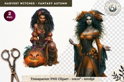 Harvest Witch Clipart Autumn Cottagecore Apothecary PNG RPG Product Image 1