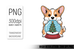 Cute Christmas Dog, Animal Sublimation Clipart PNG Product Image 1