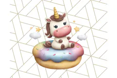 Cute Dessert Unicorn PNG Clipart with Cupcakes & Candies Product Image 4
