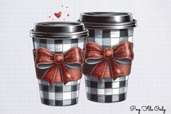 Red Black Glitter Plaid Clipart PNG Product Image 1