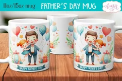 Happy Father's day mug wrap PNG | Cute dad and daughter mug Product Image 2