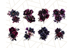 Metallic Gothic Flower PNG, Dark Fantasy Bouquet Clipart Product Image 4