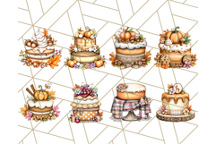Fall Cake Clipart PNG, Autumn Cakes With Pumpkins Product Image 4