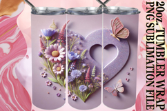 Radiant Love 20oz tumbler wrap, 3D Heart Product Image 1