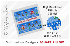 3 Cozy Christmas Knitted Designs - Sublimation Square Pillow Product Image 3