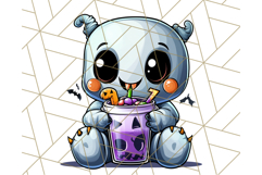 Monster Café Halloween PNG Clipart, Coffee Holiday Clip Art Product Image 4