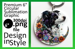 Dynamic Round Dog Sublimation Keychain Product Image 1