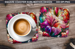 Flowers Coaster Sublimation, Spring Coaster PNG Design Product Image 1