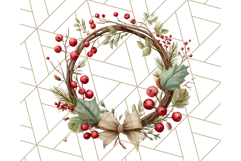 Christmas Wreath Clipart, Holiday Greenery PNG Illustrations Product Image 4