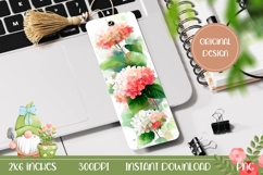 Pink Hydrangea Bookmark PNG, Watercolor Flowers Bookmark Product Image 1