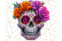 Bright Sugar Skull PNG Clipart, Halloween Colorful Skull Png Product Image 4
