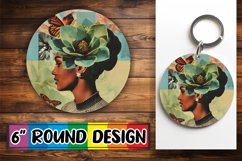 Artistic Round Design Black Woman Abstract Style PNG Product Image 1