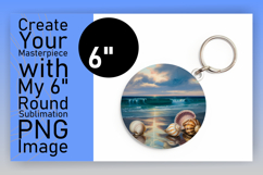 Whimsical Circle PNG Sublimation Design , Summer Beach Product Image 1