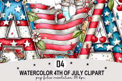 Watercolor 4th Of July Clipart png Watercolor png Product Image 1