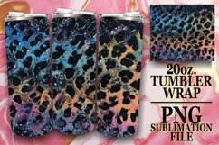 Floral Leopard Print Tumbler Wrap - Glitter Magic Product Image 1