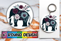 Timeless Circle Keychain Designs PNG, Flower Animals Product Image 1
