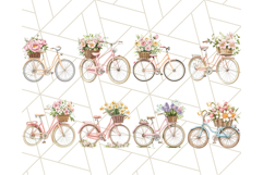 Bicycle with Flowers PNG, Watercolor Floral Bike Clipart Product Image 4
