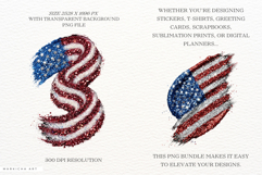 Patriotic American Flag Brushtrokes Clipart Product Image 2