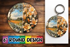 Mesmerizing Nature Round Design for Sublimation Keychain Product Image 1