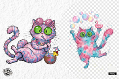 Whimsical Summer Cat Png Clipart Product Image 1