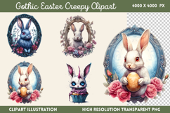 Gothic Easter Creepy Sublimation Clipart PNG Product Image 1