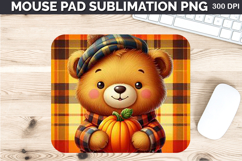 Watercolor Bear Mouse Pad Sublimation - Thanksgiving PNG Product Image 1