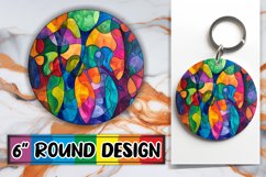 Colorful Stained Glass Tree Wraps for PNG Round Design Product Image 1