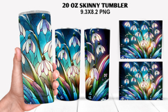Florals Skinny Tumbler 20oz Wrap Design, Winter Tumbler PNG Product Image 1
