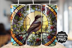 Eastern Phoebe Single Bird Stained Glass - Tumble Design Product Image 1