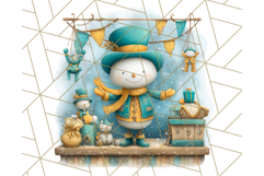 Snowman Family Clipart PNG Winter Holiday Art Product Image 4