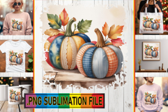 Cozy TSHIRT Designs Ideas PNG, Pumpkin Watercolor Product Image 1