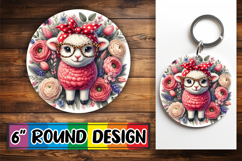 Blissful Round Sublimation Ornaments PNG, Cute Animals Product Image 1