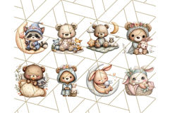 Woodland Nursery Baby Animals Clipart, Cute Animals Png Product Image 4